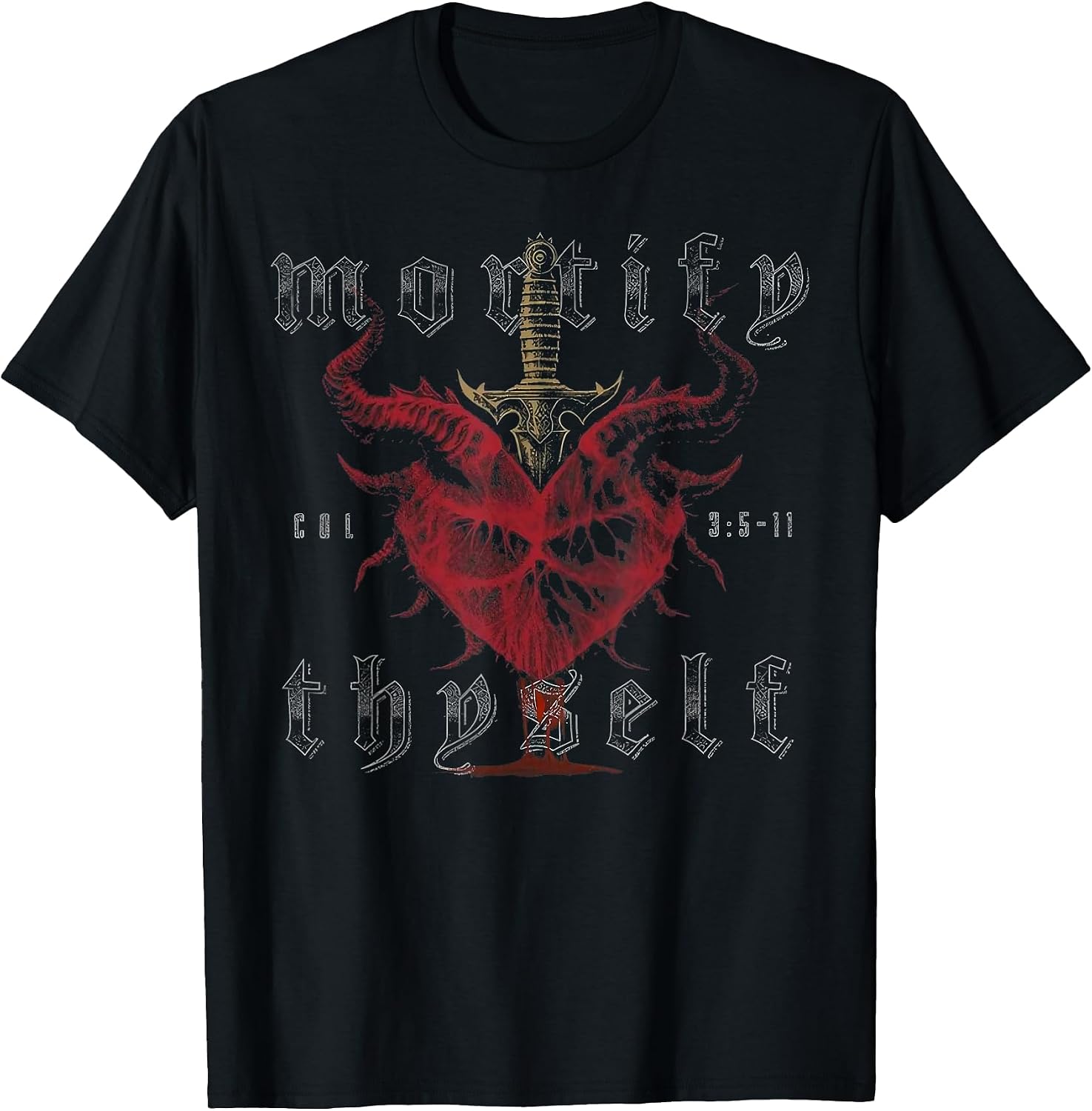 Mortify Thyself Faith Scripture Merch Co. - Adult & Kids T-Shirts, Sweatshirts & Hoodies apparel design preview 1