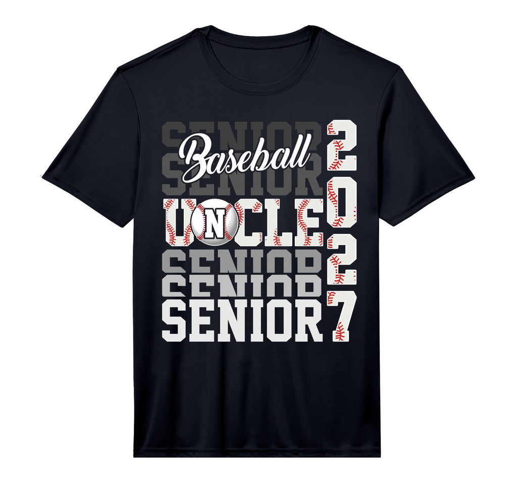 Senior 2027 Baseball Uncle Proud T-Shirt - Trendy Graphic for Adults - T-Shirt, Sweatshirt, Hoodie