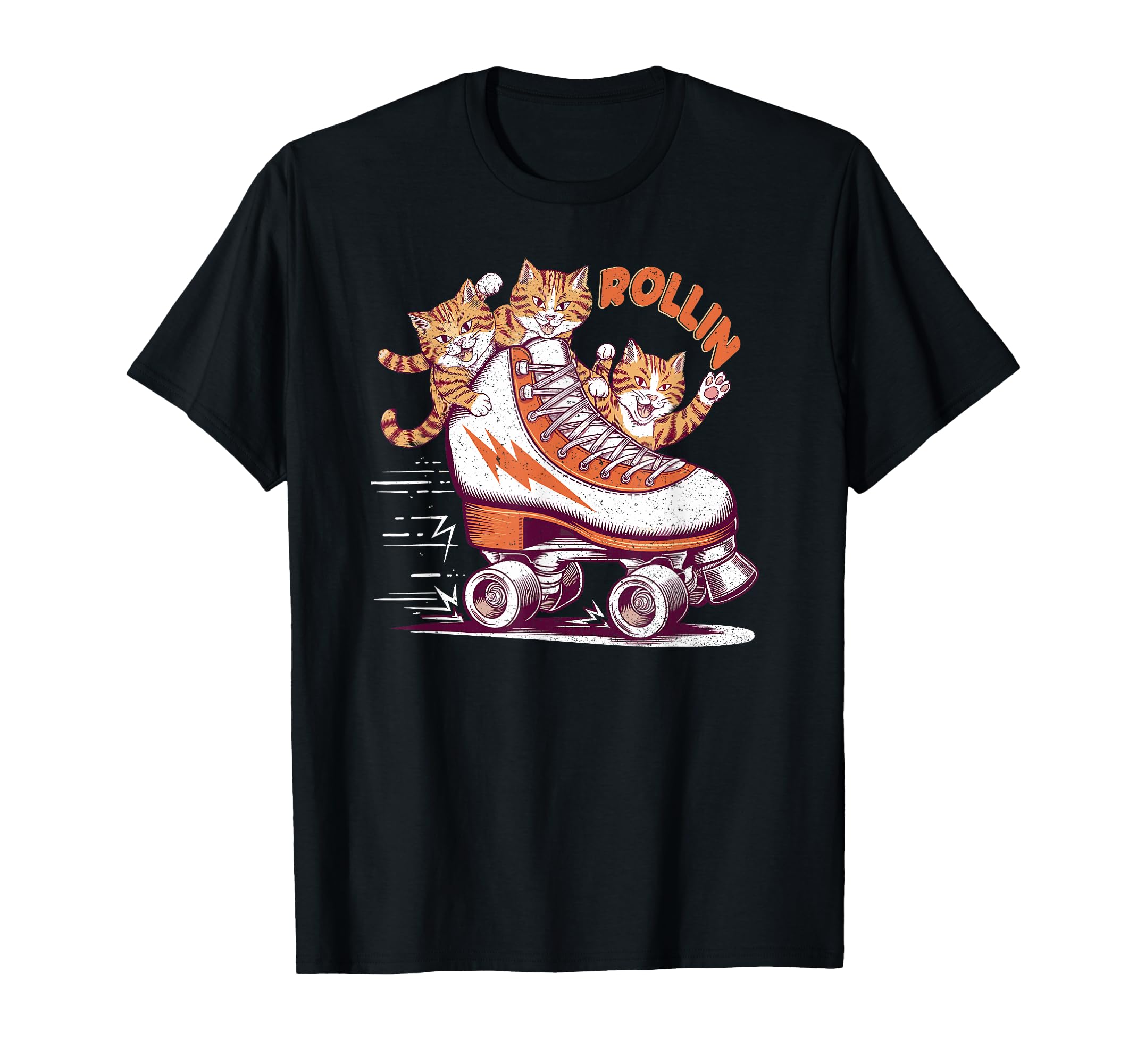 Rollin Funny Cats Roller Skate T-Shirt - Aesthetic Graphic Unisex - T-Shirt, Sweatshirt, Hoodie