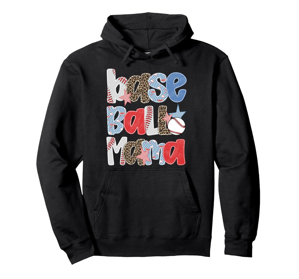 Baseball Mama Game Day Leopard Coquette Mom Hoodie - Trendy Graphic Unisex - T-Shirt, Sweatshirt, Hoodie
