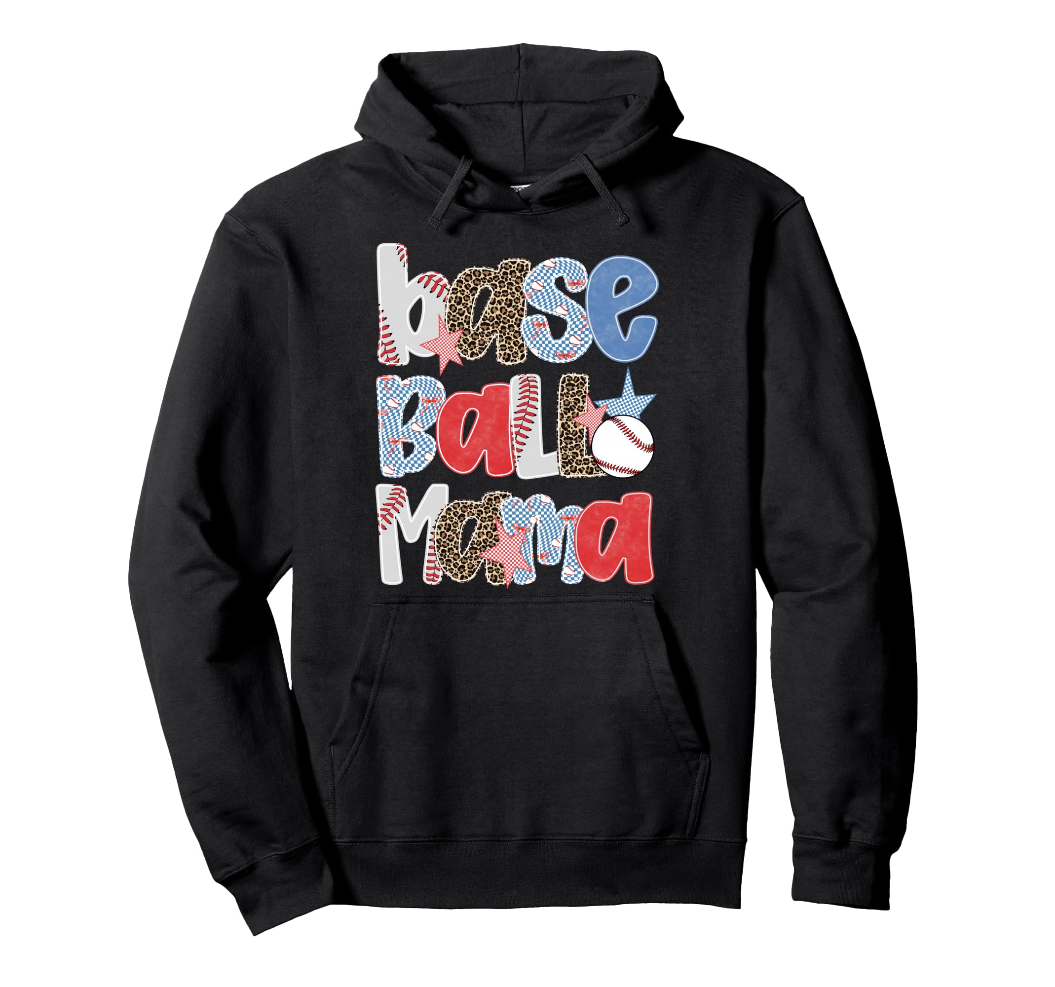 Baseball Mama Game Day Leopard Coquette Mom Hoodie - Trendy Graphic Unisex - T-Shirt, Sweatshirt, Hoodie