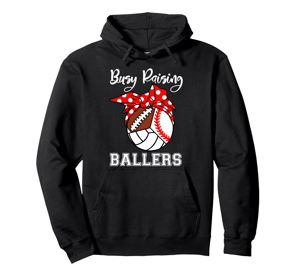 Busy Raising Ballers Funny Baseball Hoodie - Aesthetic Graphic Men Women - T-Shirt, Sweatshirt, Hoodie