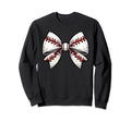 Baseball Bow Baseball Mom Sweatshirt - Aesthetic Graphic for Adults - T-Shirt, Sweatshirt, Hoodie