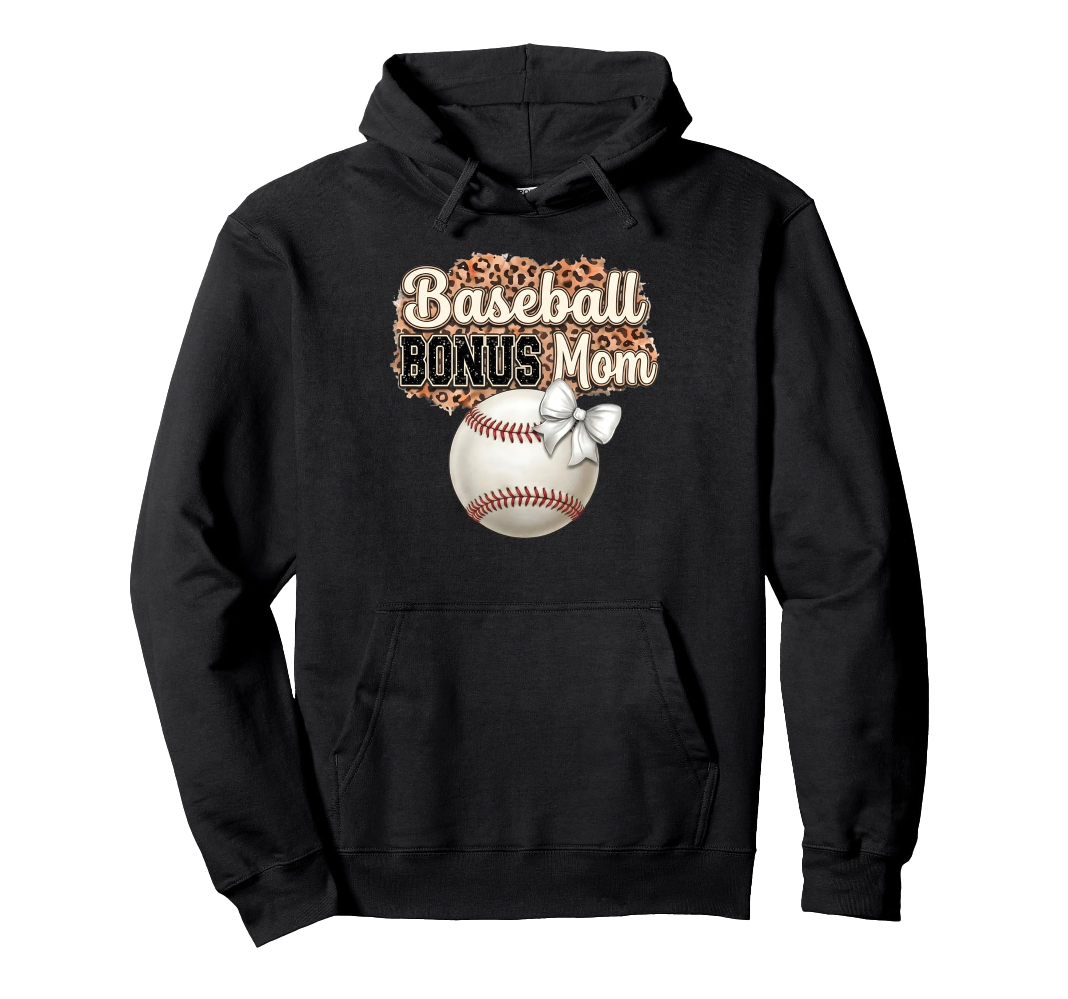 Leopard Bonus Mom Baseball Stepmother Hoodie - Custom Art Print for Adults - T-Shirt, Sweatshirt, Hoodie