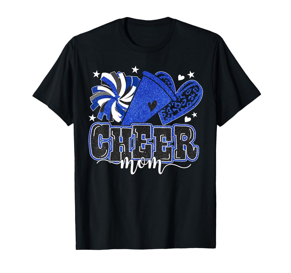 Cheer Mom Blue Cheerleader Game Day T-Shirt - Unique Graphic Men Women - T-Shirt, Sweatshirt, Hoodie