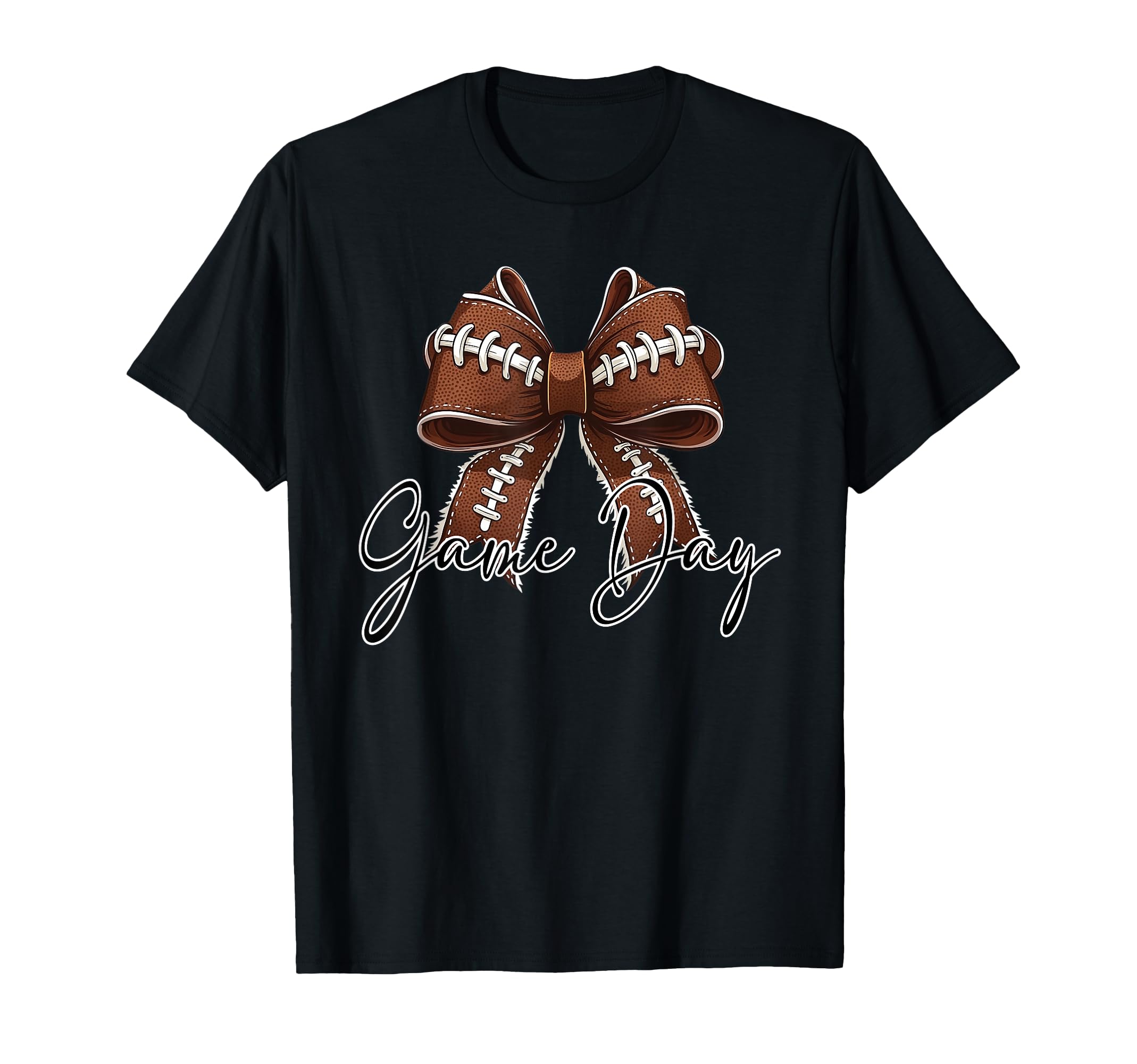 Game Day Football Bow Coquette T-Shirt - Casual Everyday Wear for Adults - T-Shirt, Sweatshirt, Hoodie