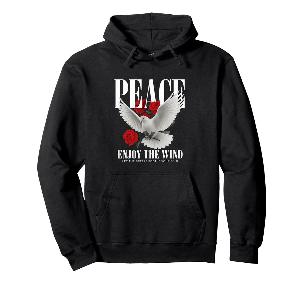 Dove Roses And Lettering Hoodie - Fun Novelty Design Unisex - T-Shirt, Sweatshirt, Hoodie
