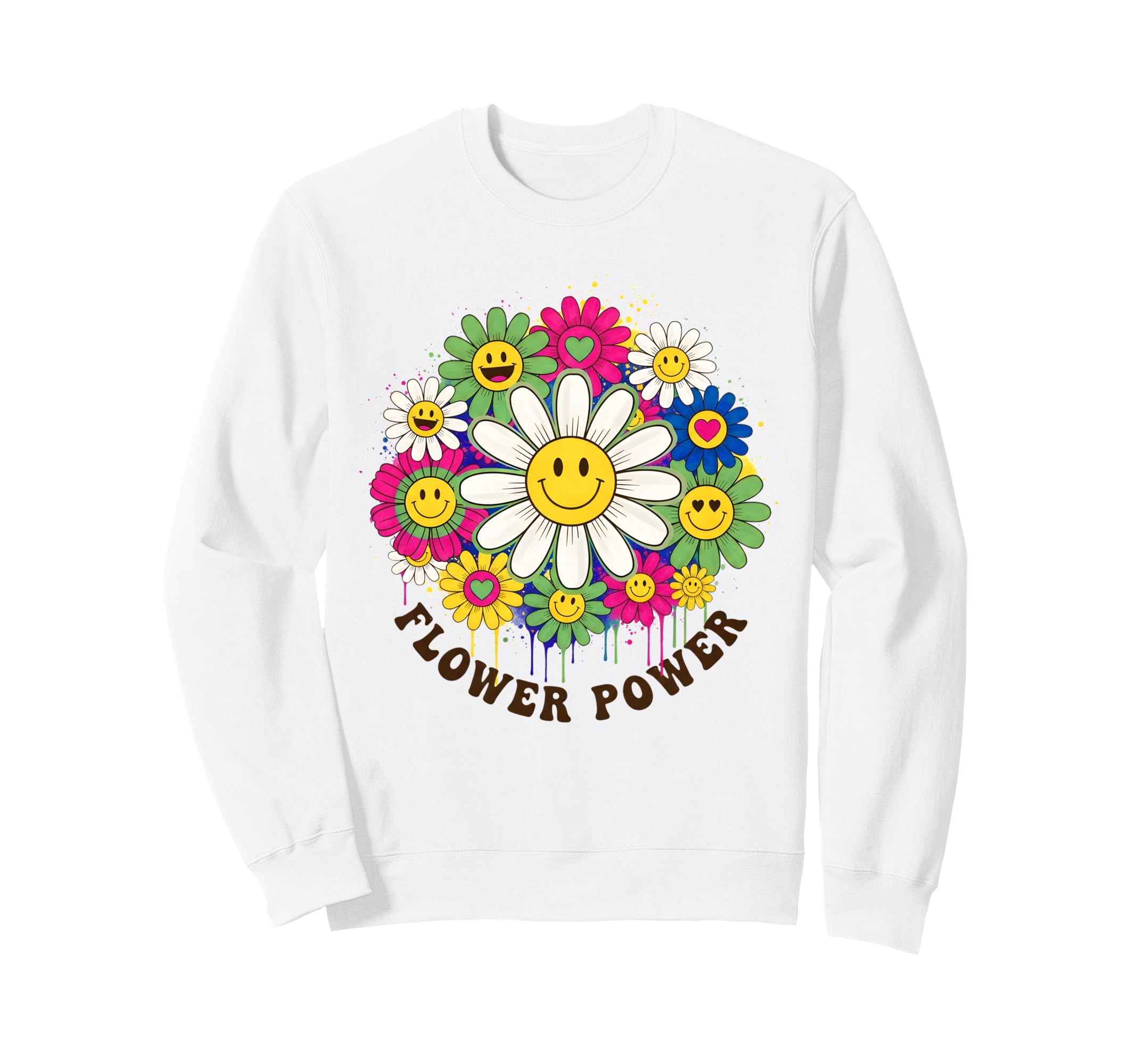 Flower Power Daisy Floral Gifts Sweatshirt - Aesthetic Graphic Men Women - T-Shirt, Sweatshirt, Hoodie