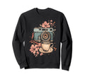 Photographer Coffee Camera Flowers Sweatshirt - Unique Graphic Men Women - T-Shirt, Sweatshirt, Hoodie
