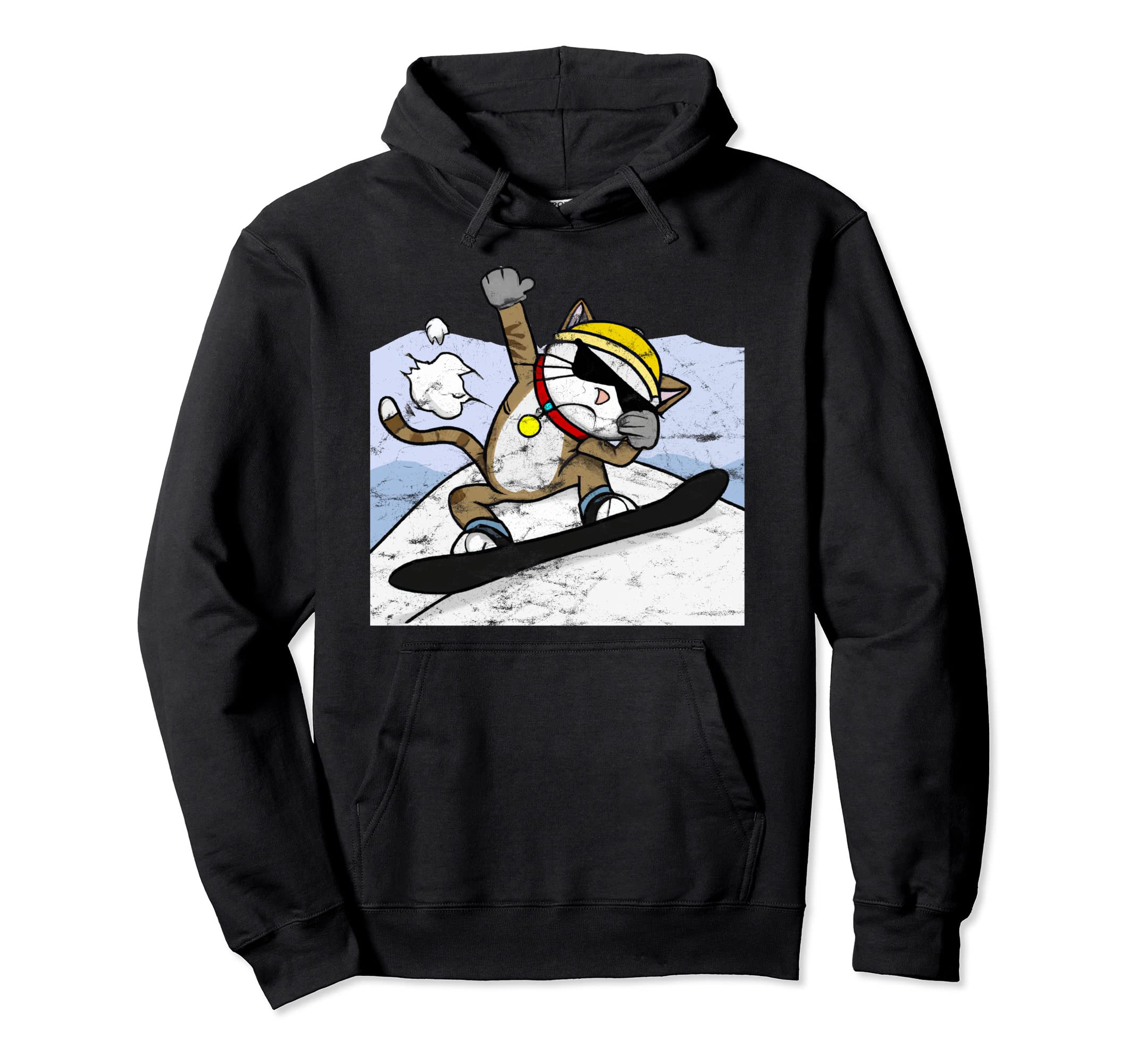 Snowboarding Cat Dabbing Funny 70S Hoodie - Trendy Graphic for Adults - T-Shirt, Sweatshirt, Hoodie