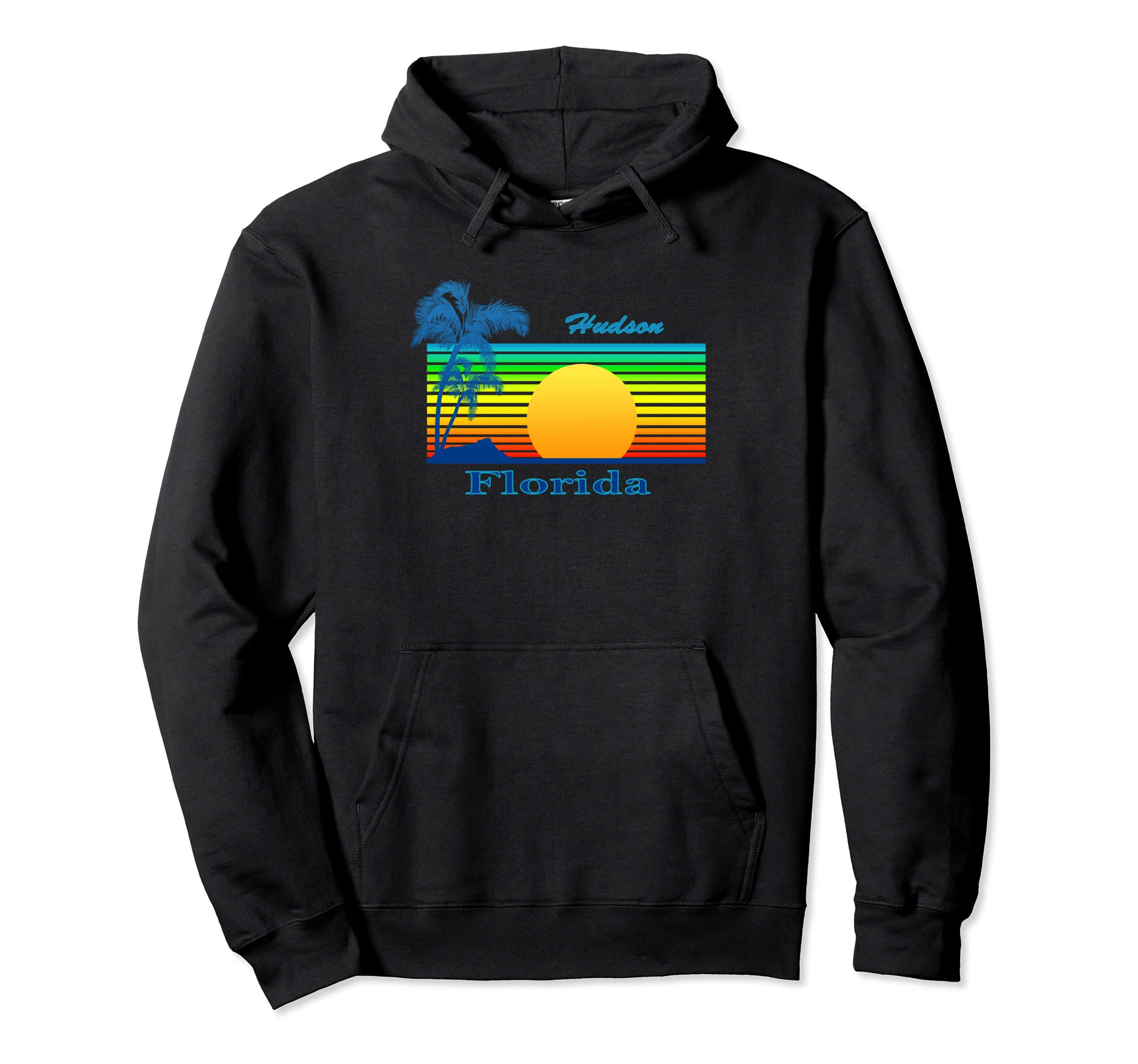 Hudson Florida Tropical Beach Sunset Hoodie - Unique Graphic Unisex - T-Shirt, Sweatshirt, Hoodie