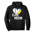 Ball Mom Heart Baseball Volleyball Mom Hoodie - Novelty Apparel Unisex - T-Shirt, Sweatshirt, Hoodie