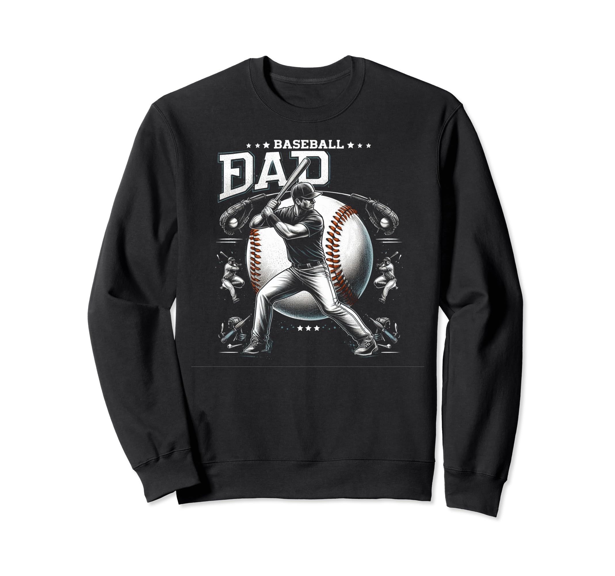 Baseball Dad Fathers Day Sweatshirt - Minimalist Print Unisex - T-Shirt, Sweatshirt, Hoodie