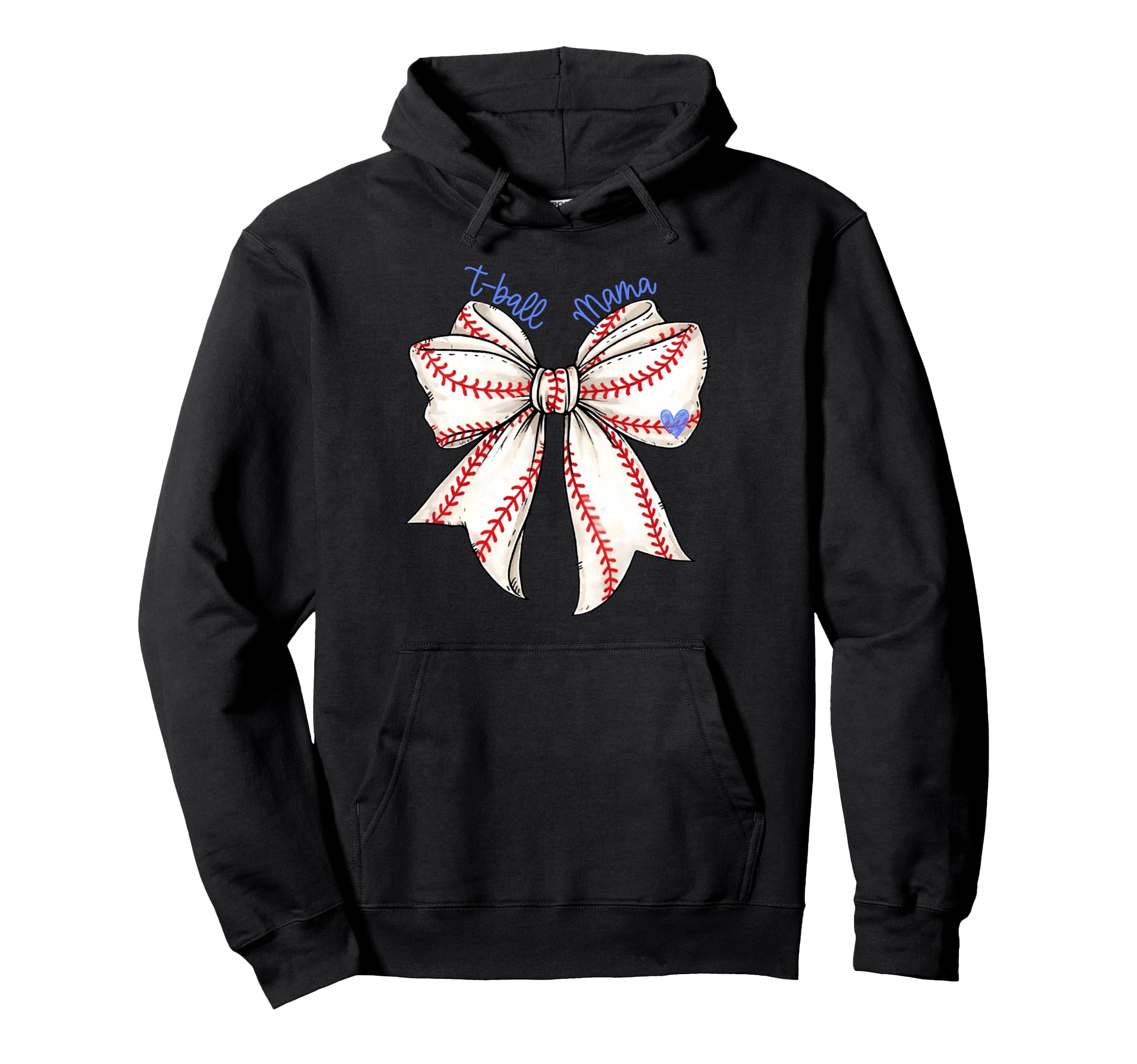 T Ball Baseball Mama Mom Coquette Bow Hoodie - Graphic Print Men Women - T-Shirt, Sweatshirt, Hoodie
