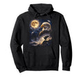 Howling Eagle Full Moon Starry Night Hoodie - Aesthetic Graphic for Adults - T-Shirt, Sweatshirt, Hoodie