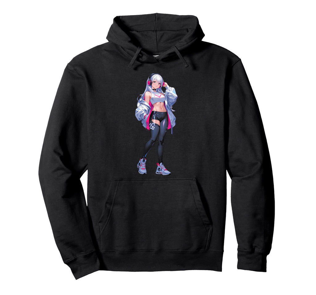 Kawaii Anime Listening To Music Sexy Hoodie - Unique Graphic Men Women - T-Shirt, Sweatshirt, Hoodie