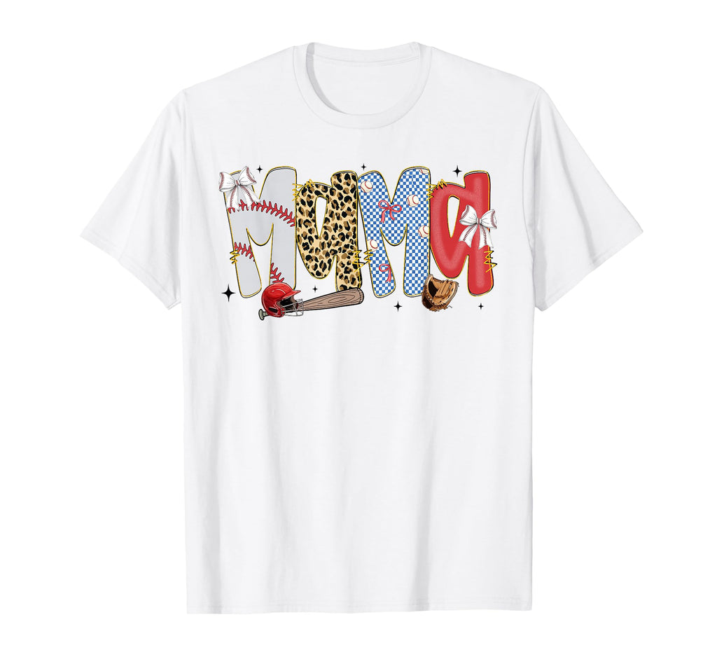 Baseball Mama Coquette Bow Game Day T-Shirt - Minimalist Print for Adults - T-Shirt, Sweatshirt, Hoodie
