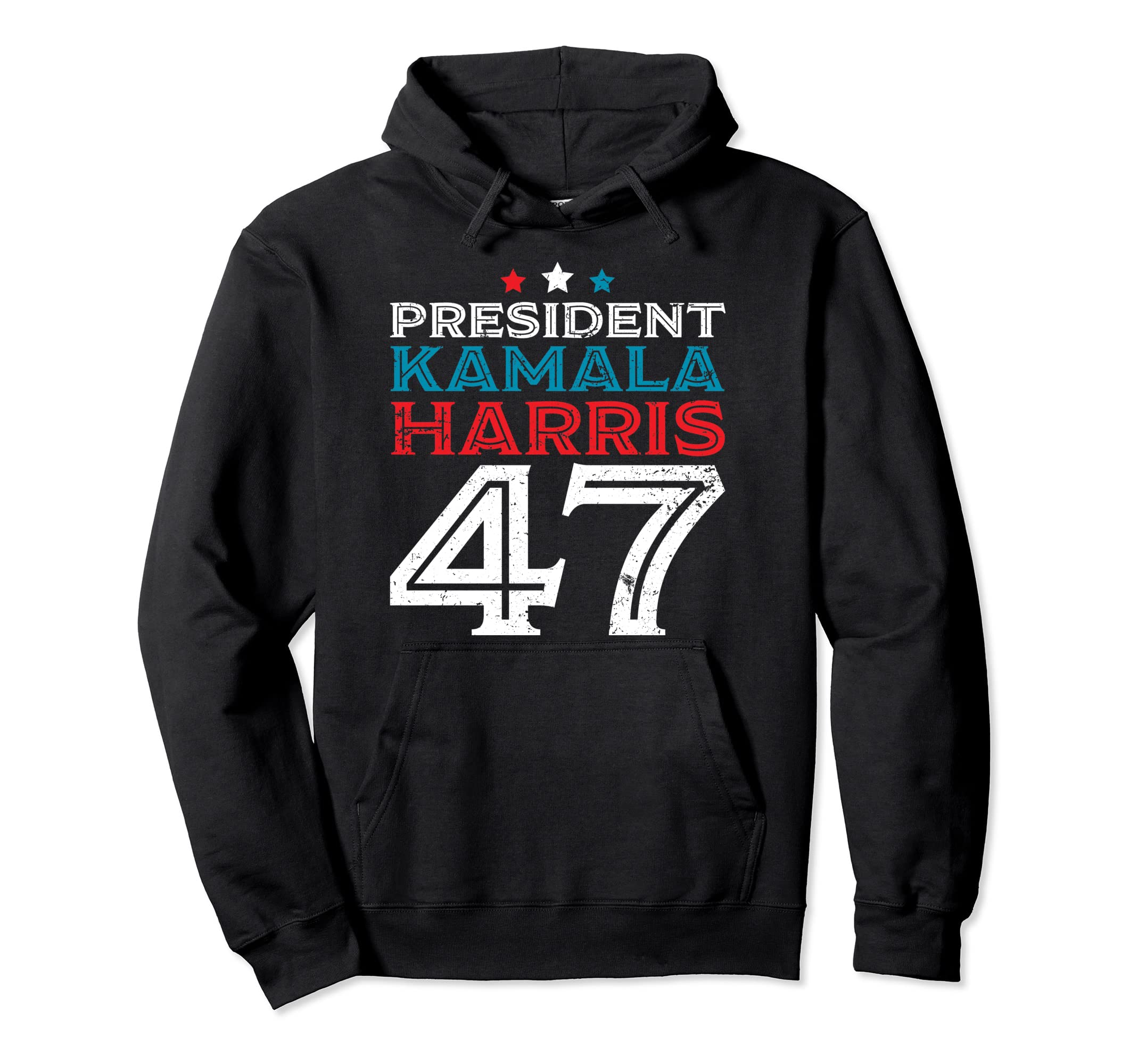 President Kamala Harris 47 Potus Distressed Hoodie - Unique Graphic Unisex - T-Shirt, Sweatshirt, Hoodie