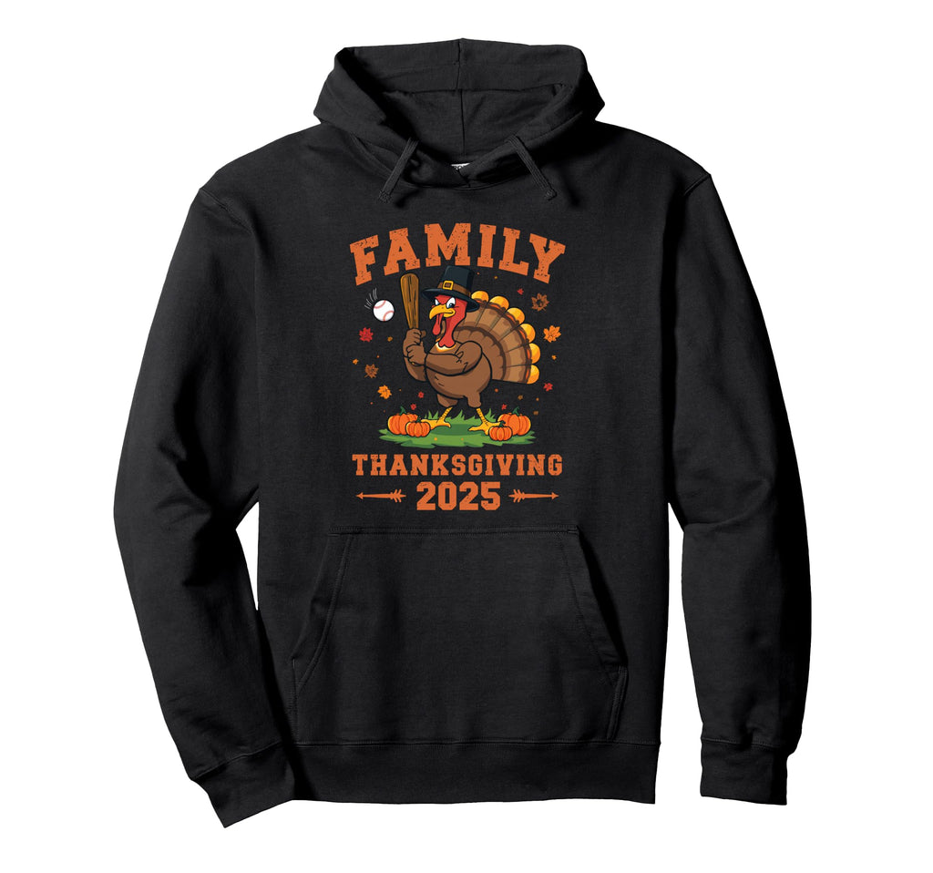 Happy Thanksgiving 2025 Funny Baseball Hoodie - Minimalist Print Unisex - T-Shirt, Sweatshirt, Hoodie
