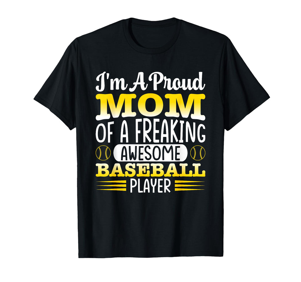 Proud Mom Baseball Player Mothers Day T-Shirt - Minimalist Print for Adults - T-Shirt, Sweatshirt, Hoodie
