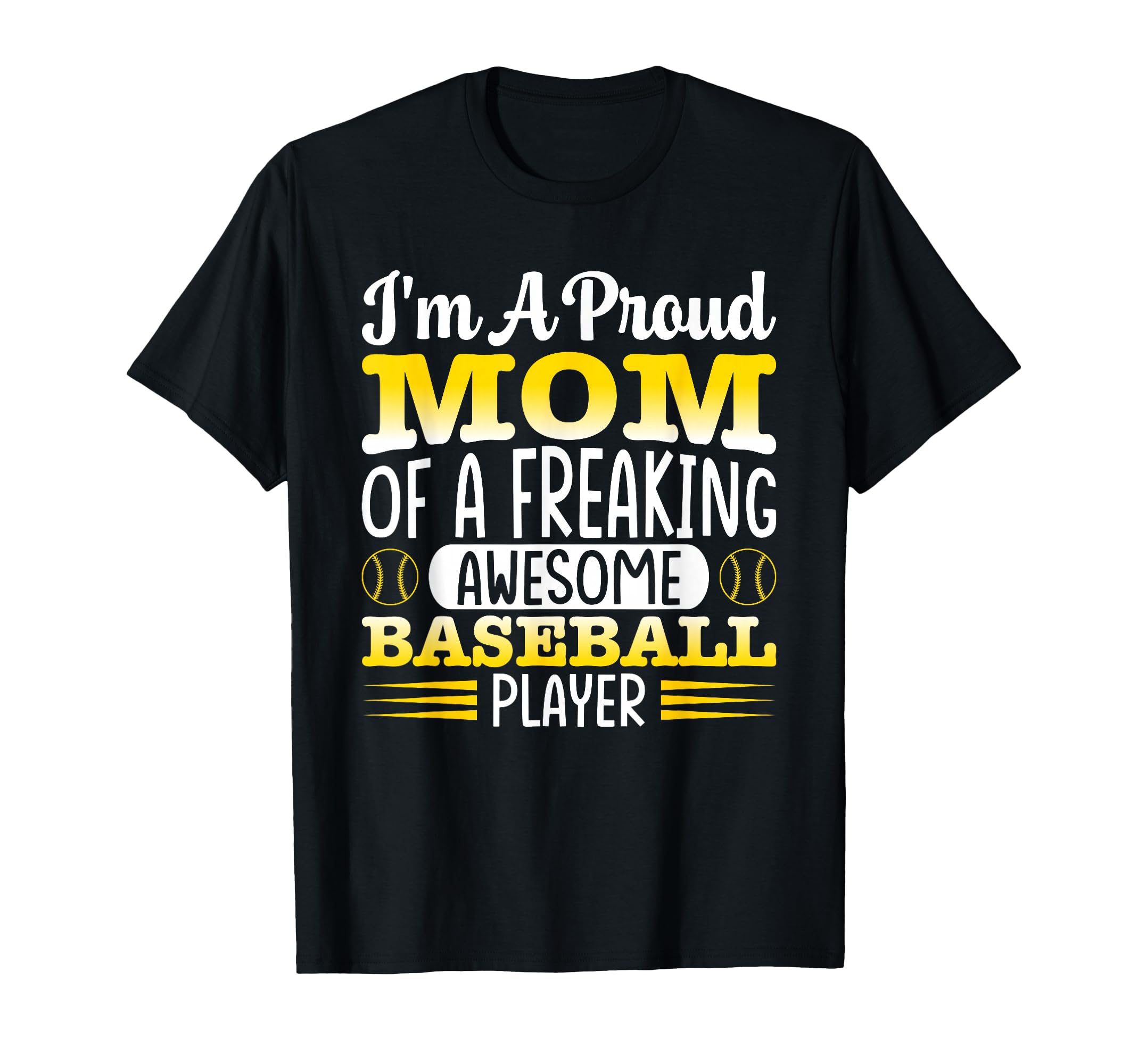 Proud Mom Baseball Player Mothers Day T-Shirt - Minimalist Print for Adults - T-Shirt, Sweatshirt, Hoodie