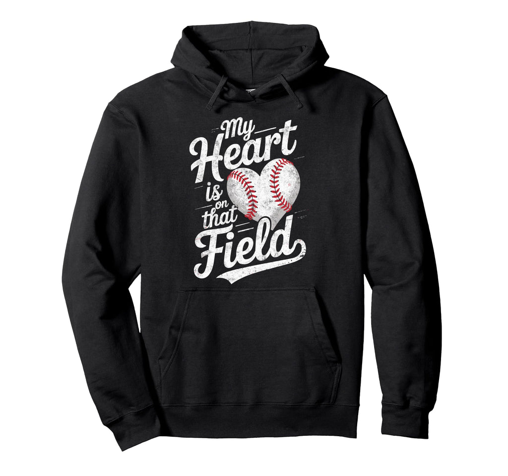 My Heart Is That Field Baseball Ball Hoodie - Streetwear Style for Adults - T-Shirt, Sweatshirt, Hoodie