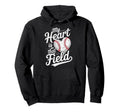 My Heart Is That Field Baseball Ball Hoodie - Streetwear Style for Adults - T-Shirt, Sweatshirt, Hoodie
