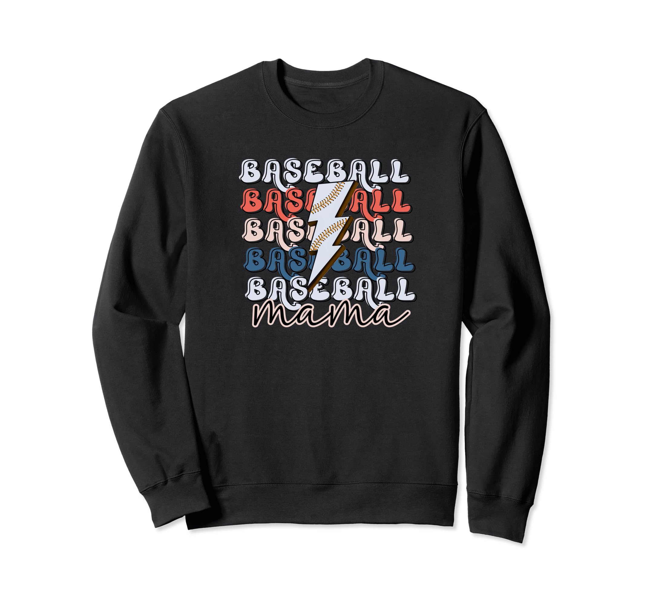 Baseball Mama Lightning Bolt Sweatshirt - Minimalist Print for Adults - T-Shirt, Sweatshirt, Hoodie