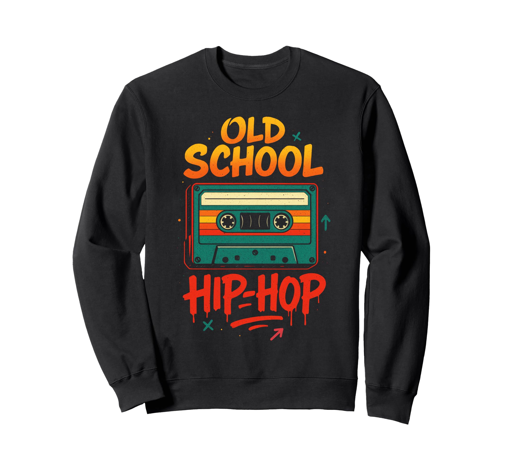 Old School Hip Hop Cassette Graffiti Sweatshirt - Minimalist Print Unisex - T-Shirt, Sweatshirt, Hoodie