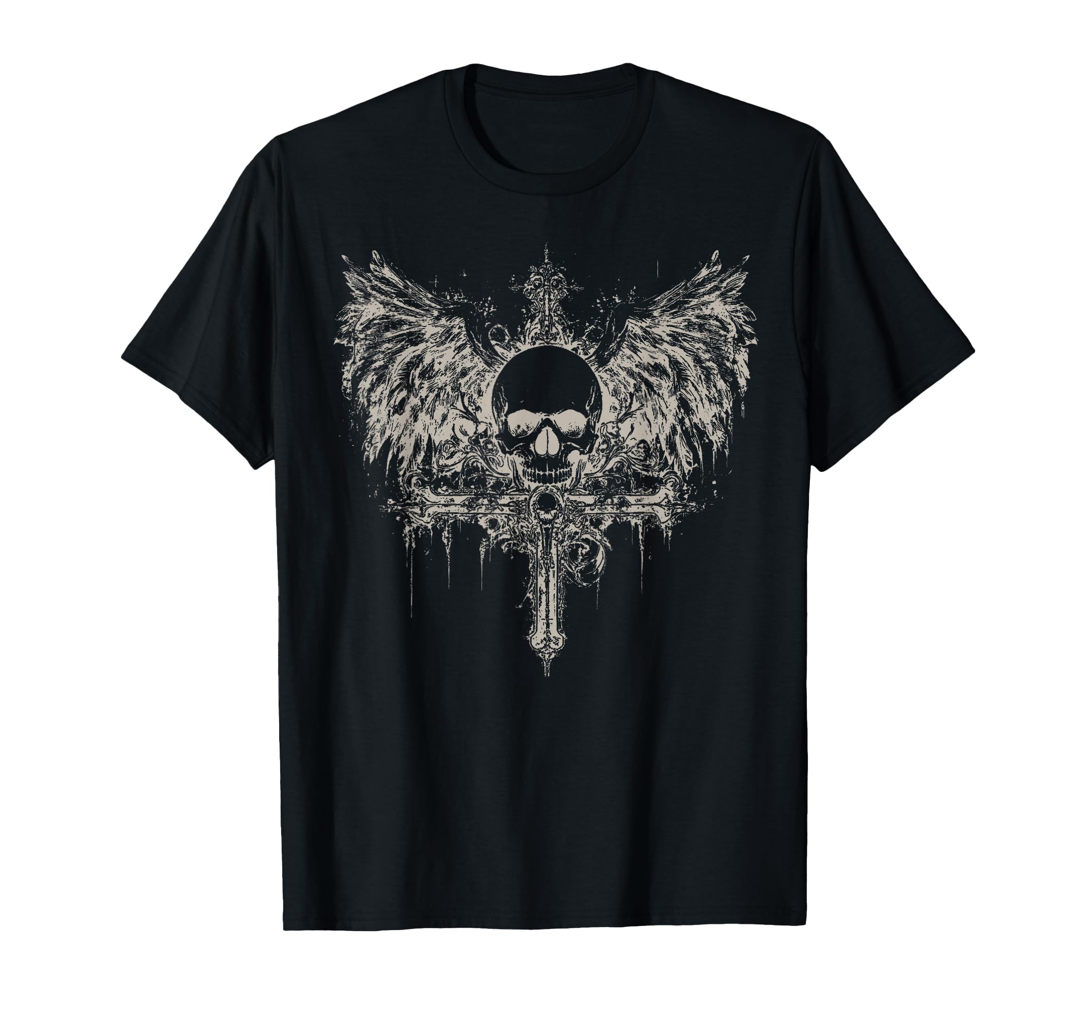 Skull Cross Y2K Goth Alt Grunge T-Shirt - Fun Novelty Design Unisex - T-Shirt, Sweatshirt, Hoodie