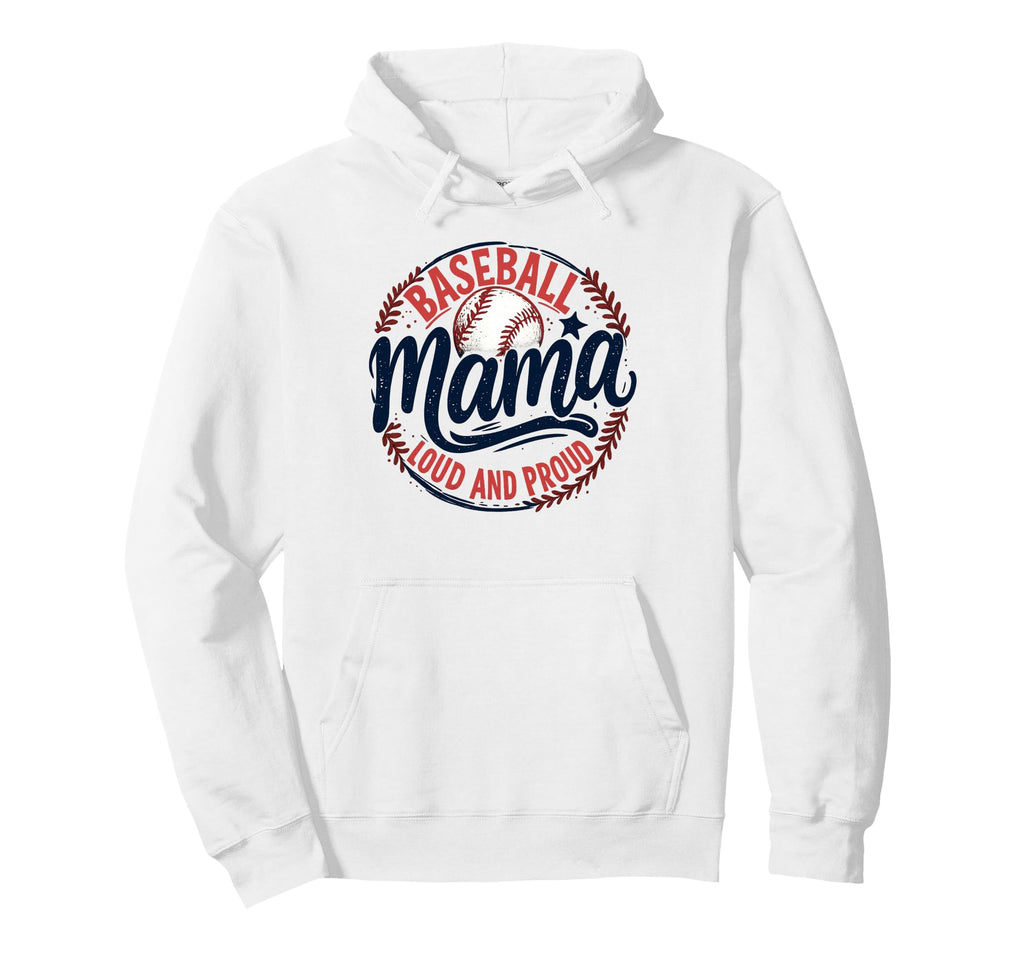 Distressed Baseball Mama Cheering Hoodie - Unique Graphic for Adults - T-Shirt, Sweatshirt, Hoodie
