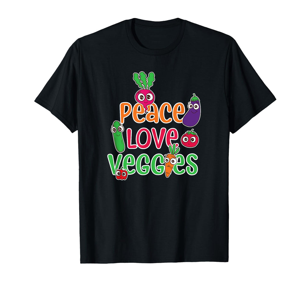 Peace Love Veggies Funny Vegan T-Shirt - Trendy Graphic for Adults - T-Shirt, Sweatshirt, Hoodie