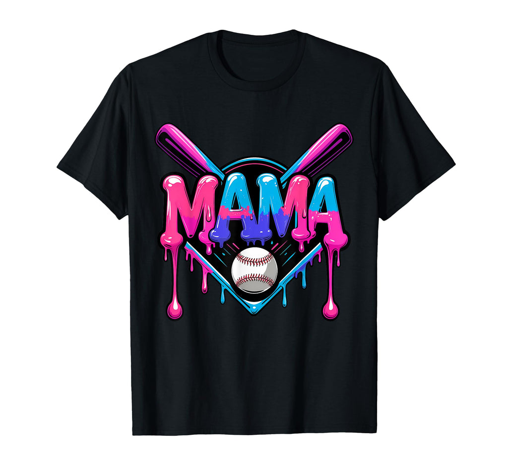 Baseball Mama Ice Cream Drip Funny T-Shirt - Aesthetic Graphic Unisex - T-Shirt, Sweatshirt, Hoodie