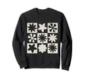 Boho Neutral Flowers Grid Sweatshirt - Minimalist Print Men Women - T-Shirt, Sweatshirt, Hoodie