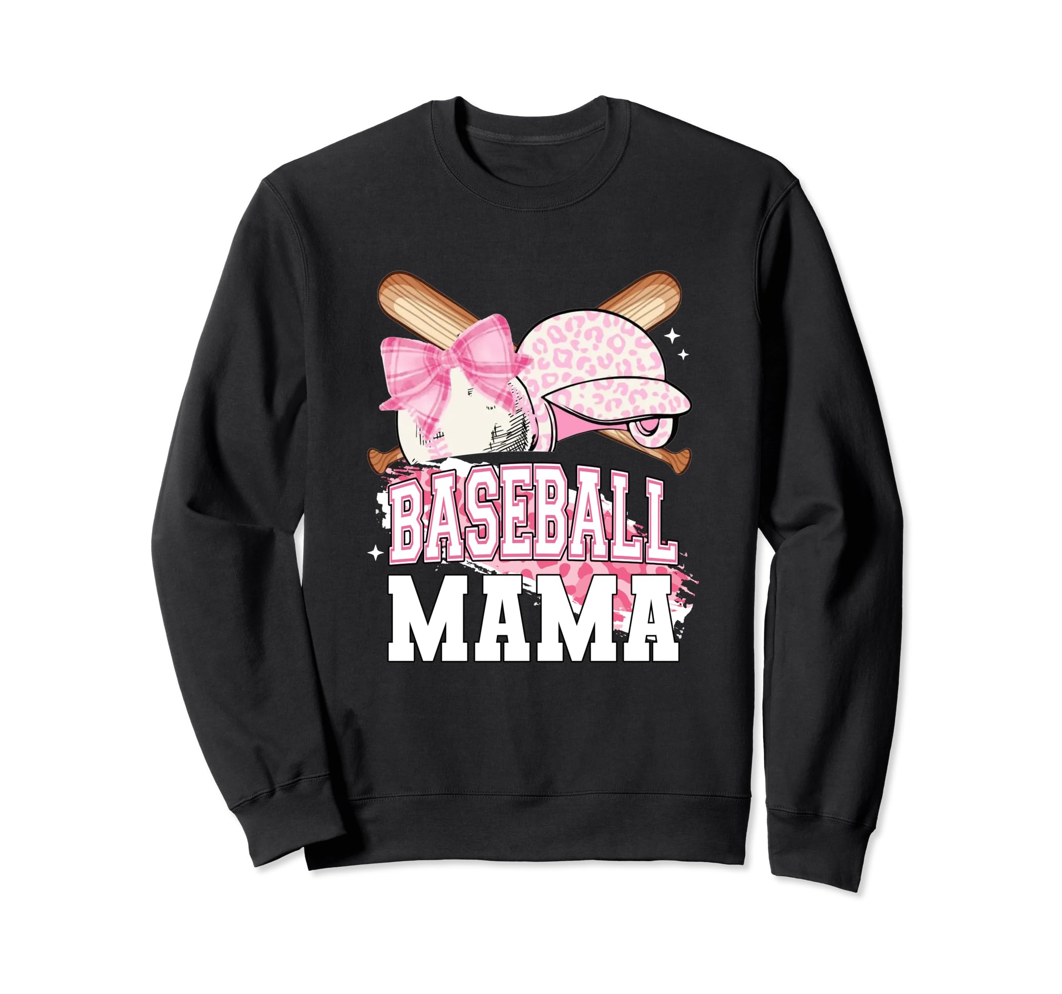 Softball Baseball Mama Mom Leopard Sweatshirt - Custom Art Print Unisex - T-Shirt, Sweatshirt, Hoodie