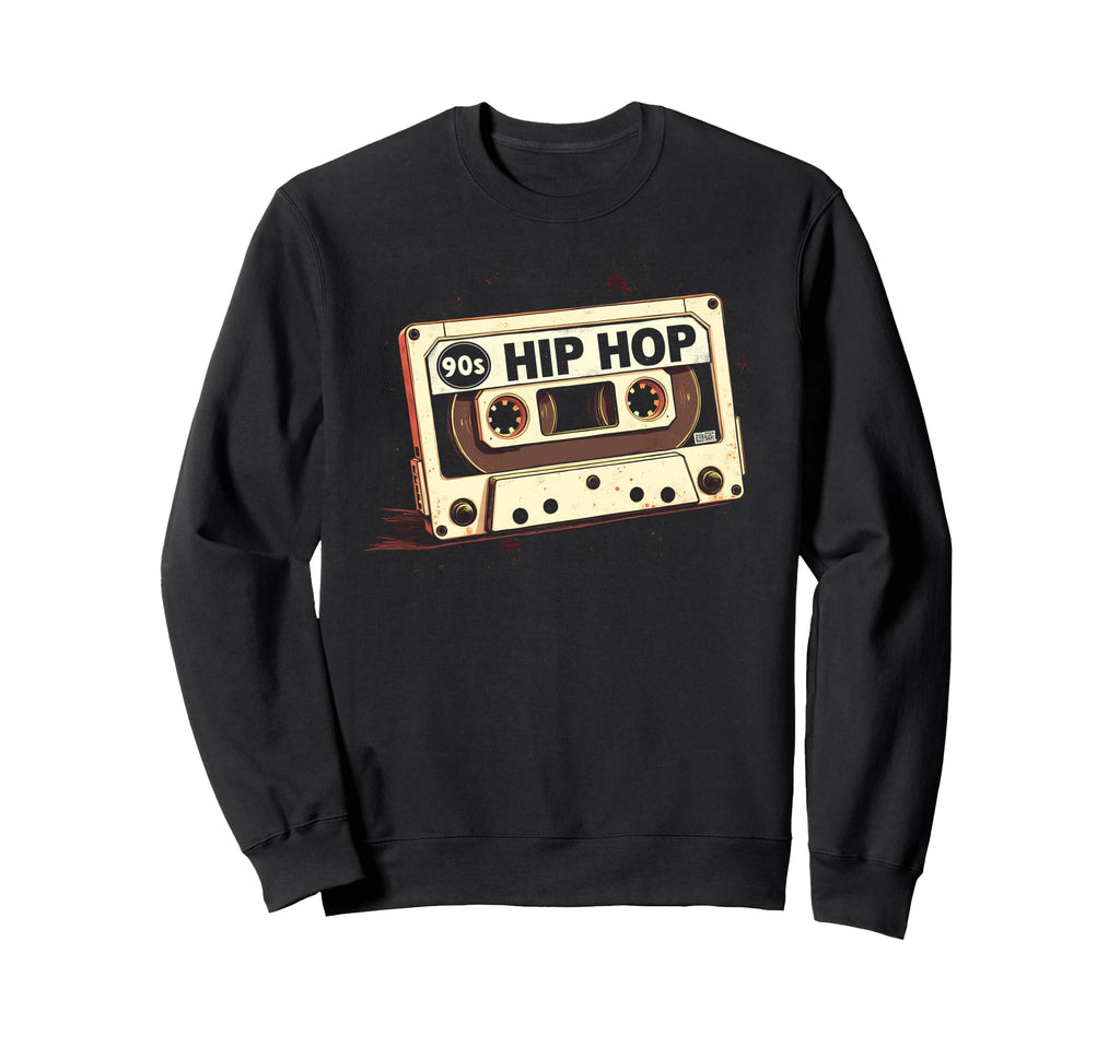 90S Hip Hop Music Nostalgia Worn Sweatshirt - Fun Novelty Design Unisex - T-Shirt, Sweatshirt, Hoodie
