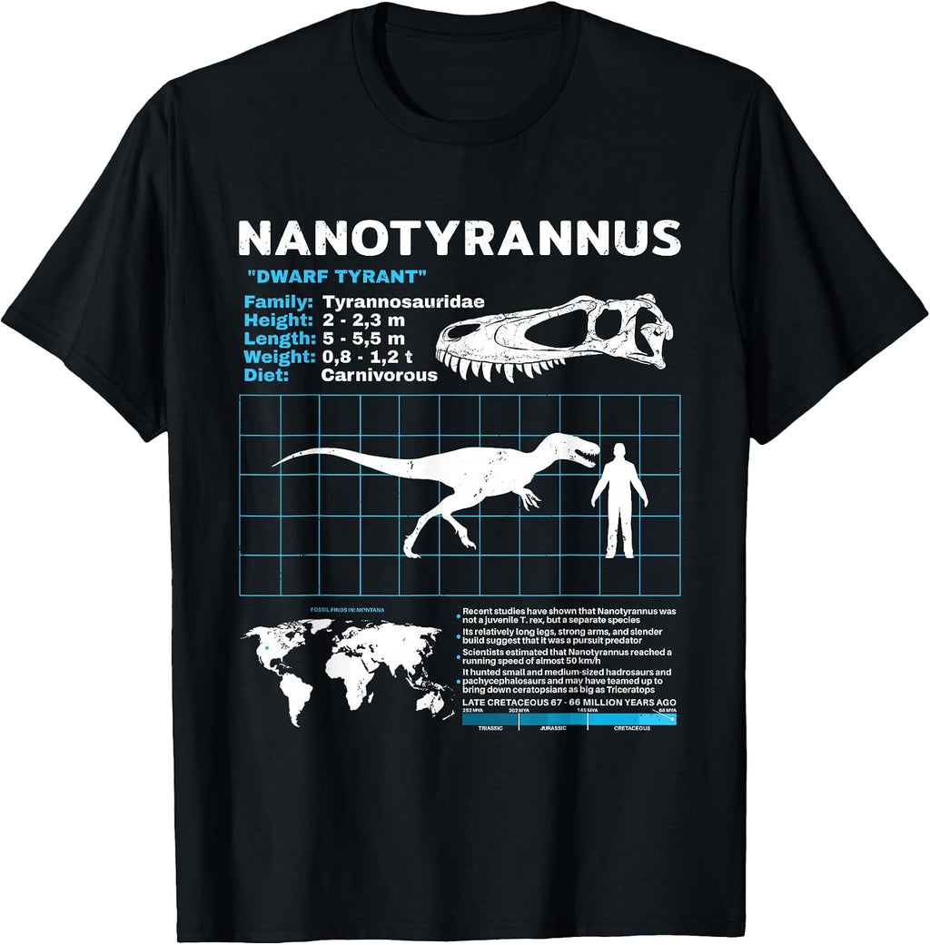 Dinosaur fact sheets Fossils data sheet - Adult & Kids T-Shirts, Sweatshirts & Hoodies apparel design preview 1