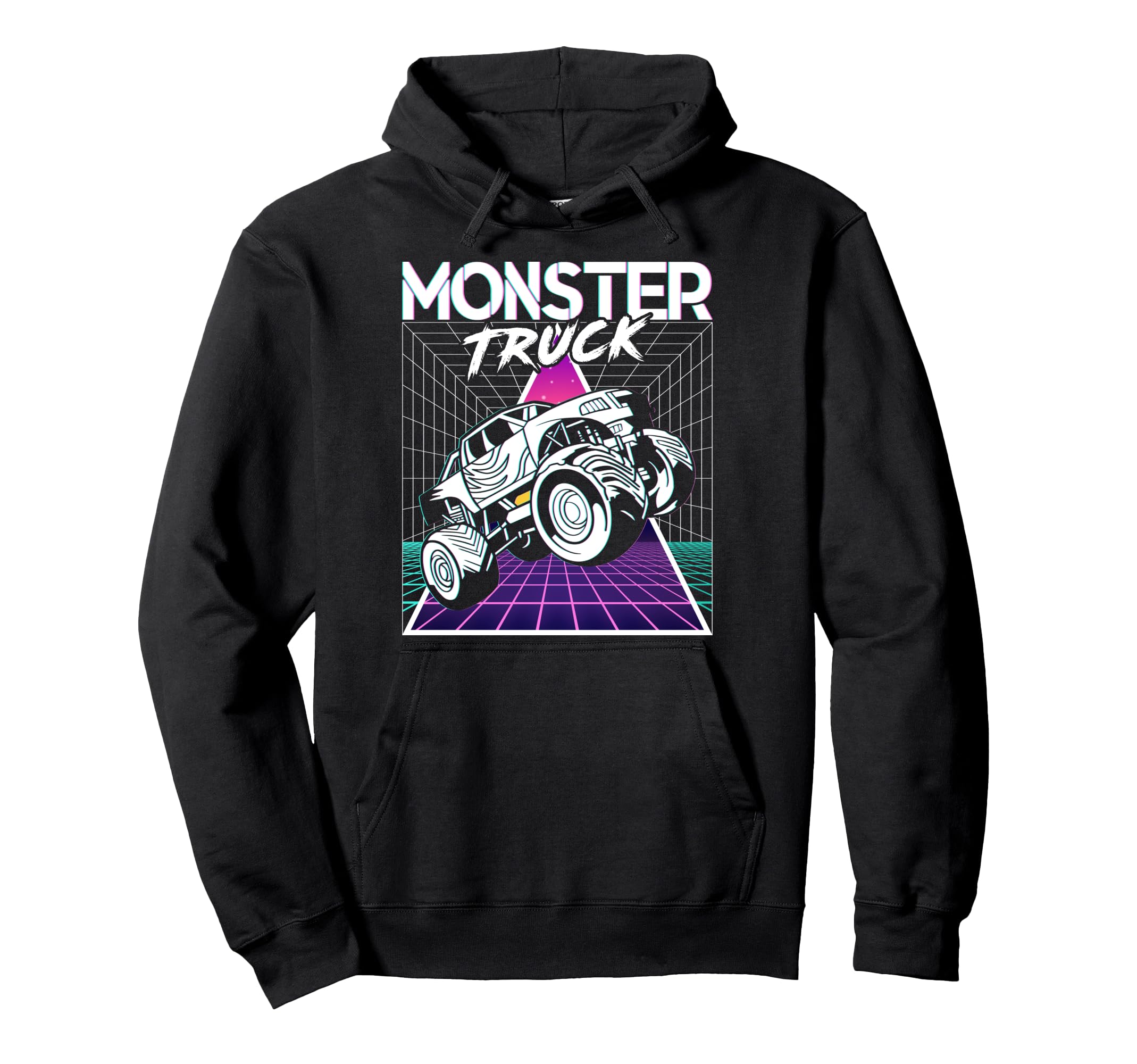 Vaporwave Aesthetic Monster Truck Offroad Hoodie - Novelty Apparel Unisex - T-Shirt, Sweatshirt, Hoodie