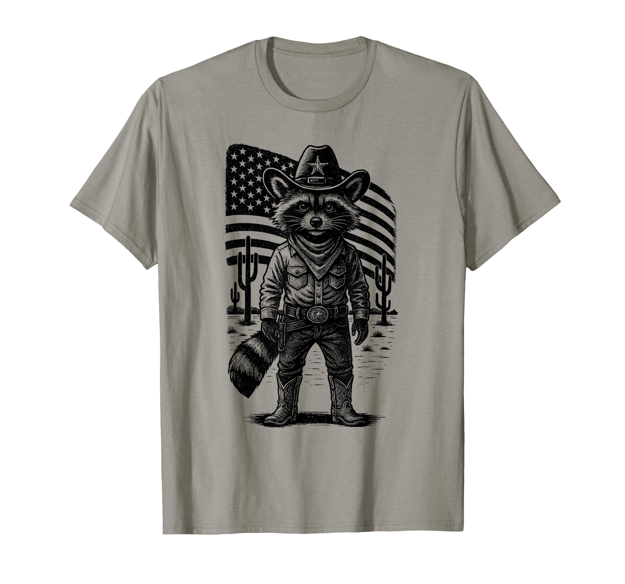 Raccoon Cowboy Trash Panda Usa T-Shirt - Casual Everyday Wear for Adults - T-Shirt, Sweatshirt, Hoodie