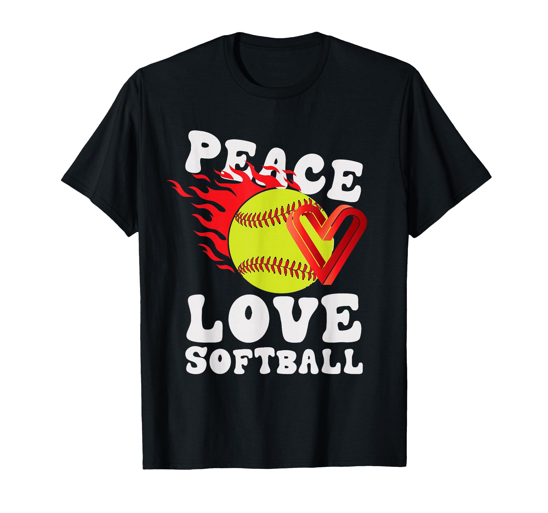 Peace Love Softball T-Shirt - Streetwear Style Unisex - T-Shirt, Sweatshirt, Hoodie