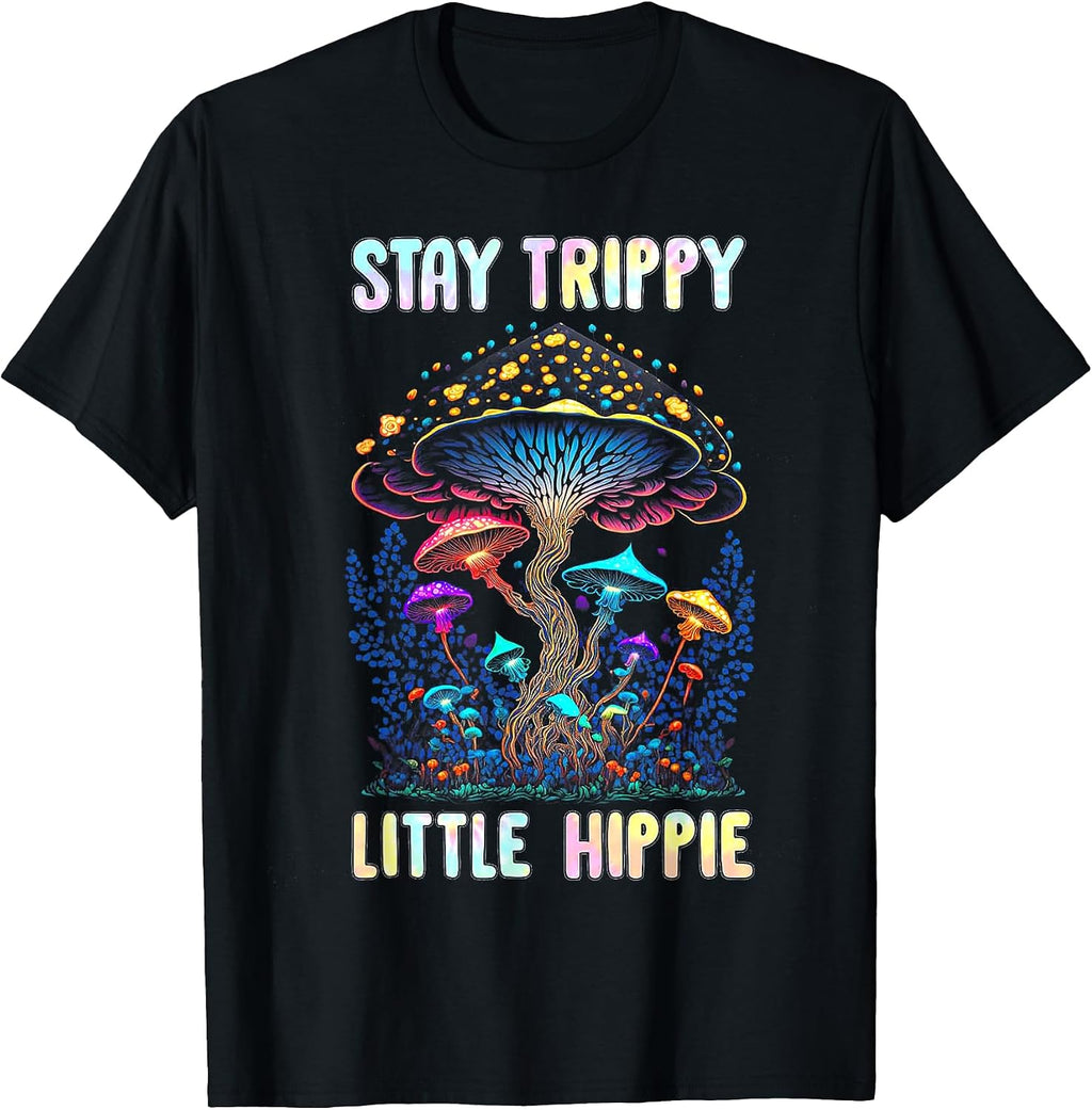 Funny Stay Trippy Little Hippie Mushroom - Adult & Kids T-Shirts, Sweatshirts & Hoodies apparel design preview 1