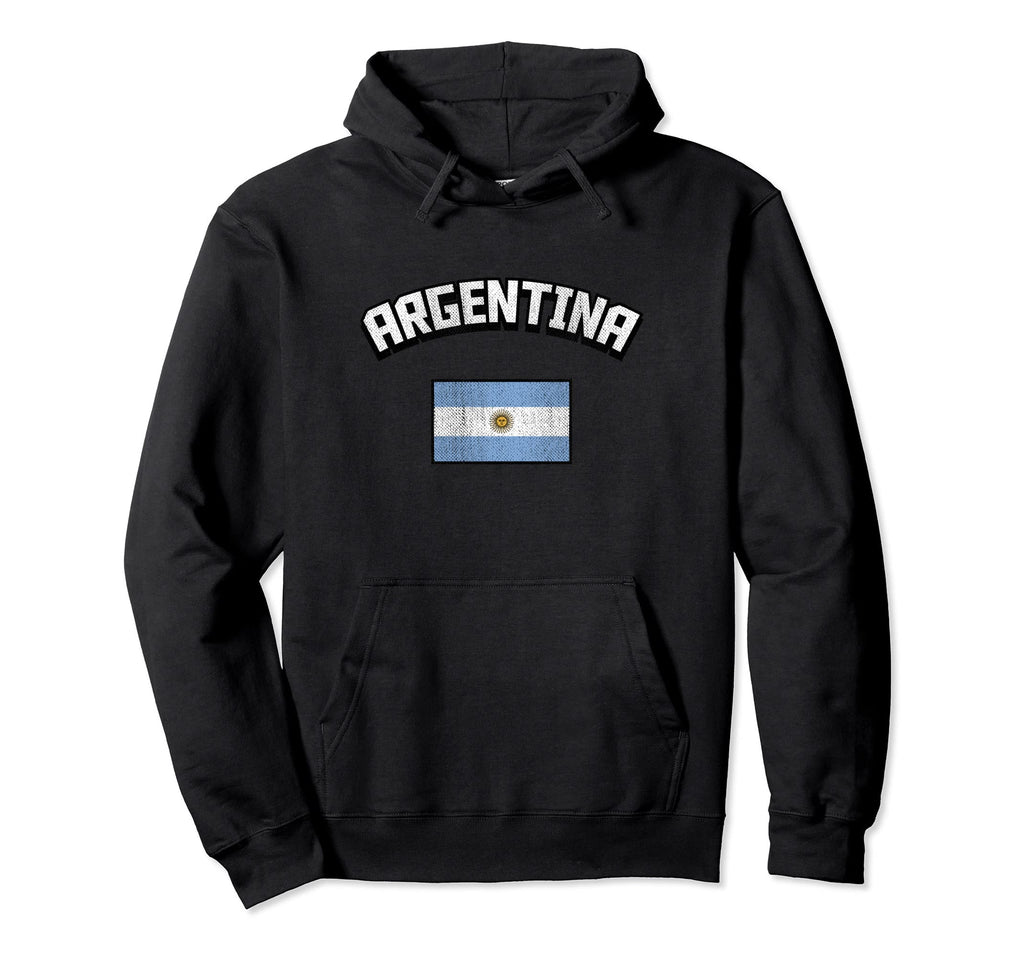 Argentina Flag Distressed Argentinian Hoodie - Custom Art Print Men Women - T-Shirt, Sweatshirt, Hoodie