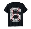 Baseball Jersey Number 6 Distressed T-Shirt - Novelty Apparel Men Women - T-Shirt, Sweatshirt, Hoodie