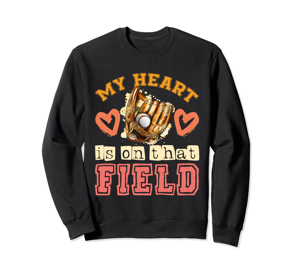 Baseball Player Baseball Coach Heart Sweatshirt - Graphic Print Men Women - T-Shirt, Sweatshirt, Hoodie