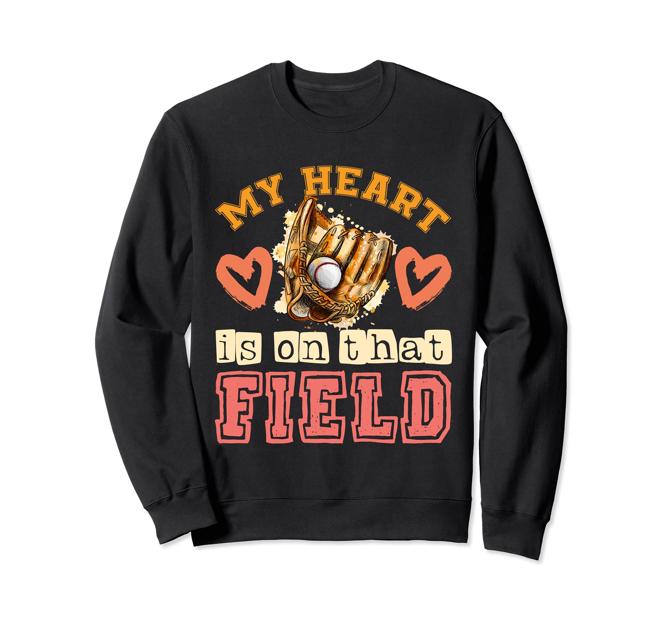 Baseball Player Baseball Coach Heart Sweatshirt - Graphic Print Men Women - T-Shirt, Sweatshirt, Hoodie