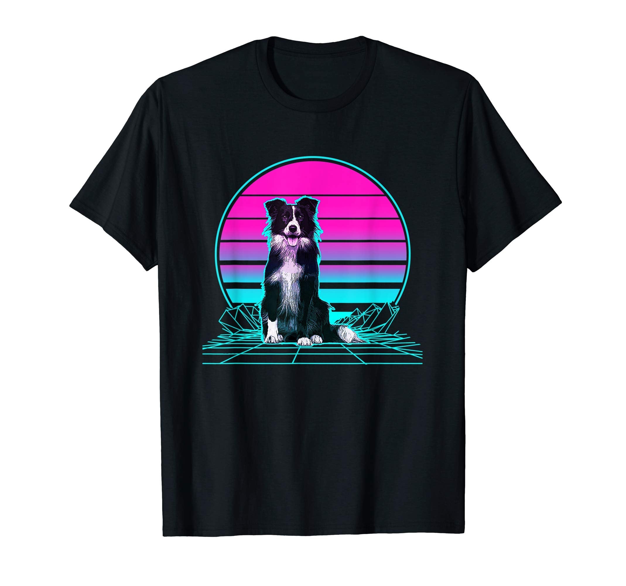 Sunset Border Collie T-Shirt - Aesthetic Graphic Men Women - T-Shirt, Sweatshirt, Hoodie