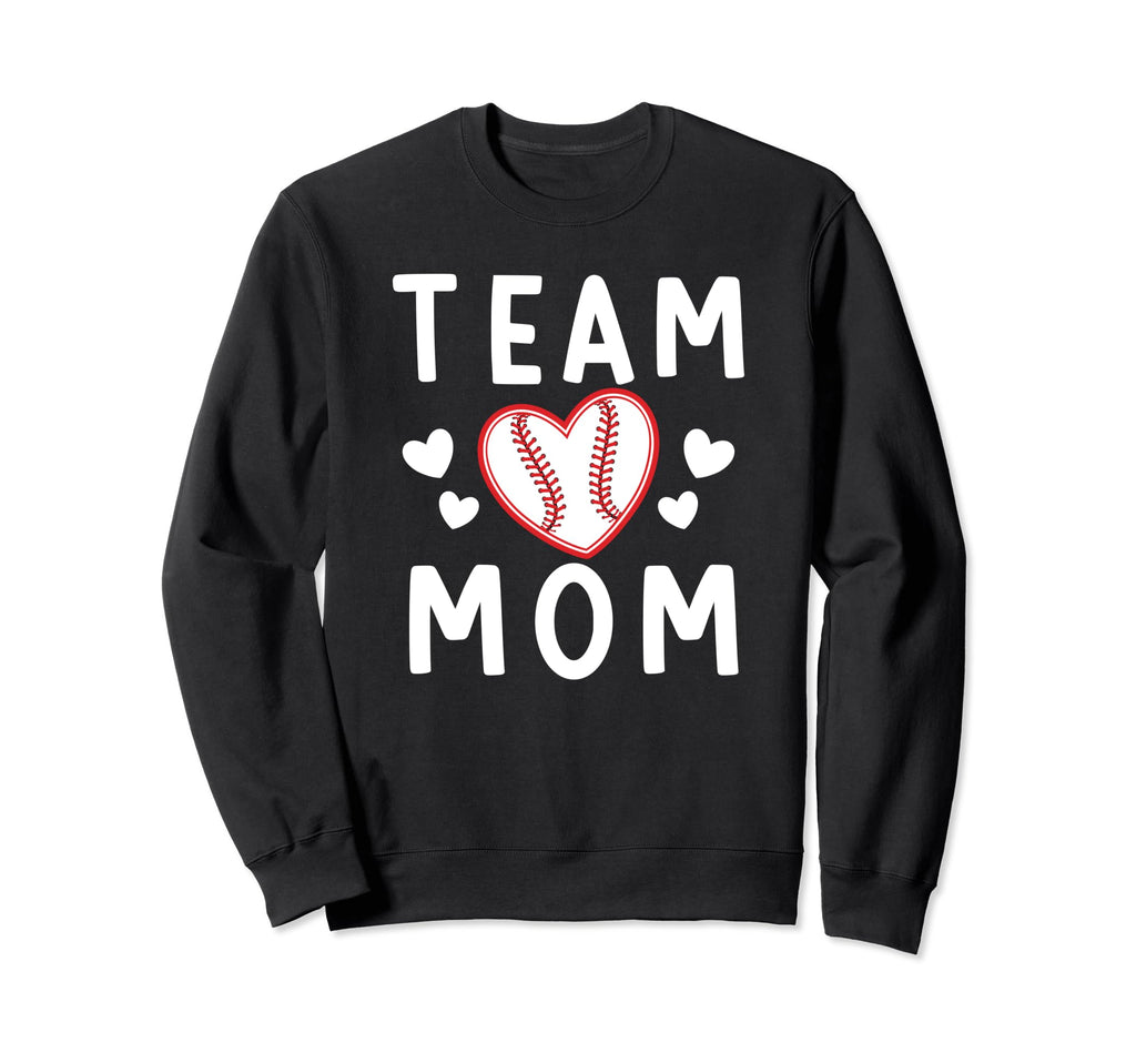 Team Mom Heart Baseball Team Mom Sweatshirt - Minimalist Print for Adults - T-Shirt, Sweatshirt, Hoodie