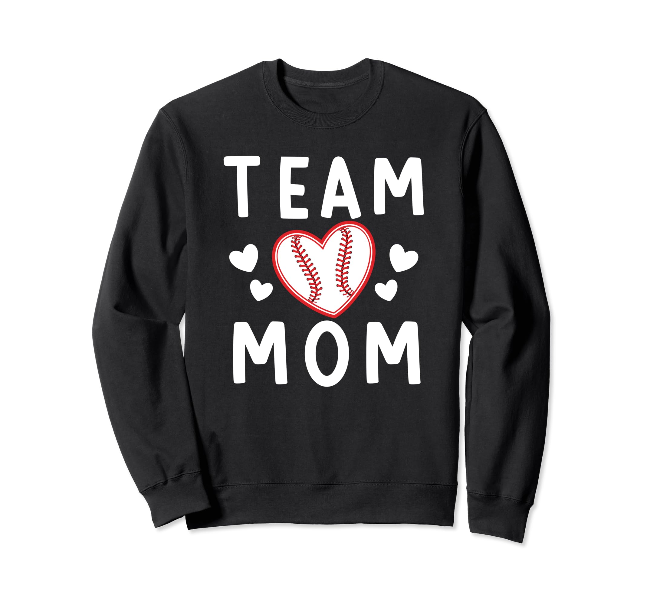 Team Mom Heart Baseball Team Mom Sweatshirt - Minimalist Print for Adults - T-Shirt, Sweatshirt, Hoodie