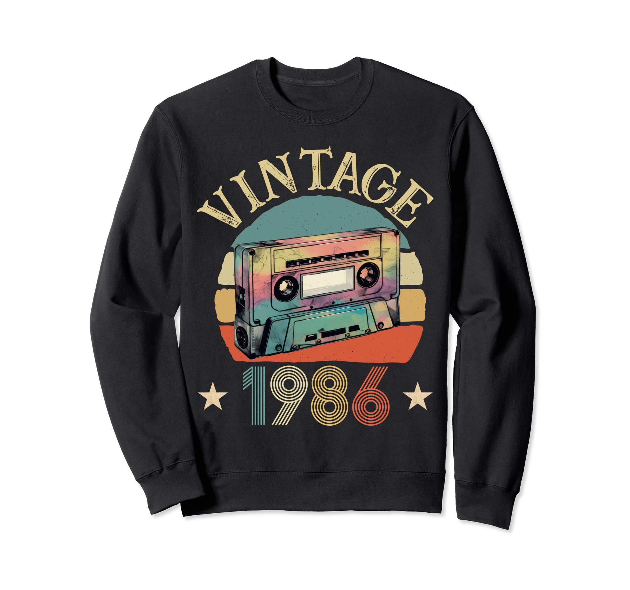 1986 Born 1986 Sunset Cassette Tape Sweatshirt - Graphic Print for Adults - T-Shirt, Sweatshirt, Hoodie