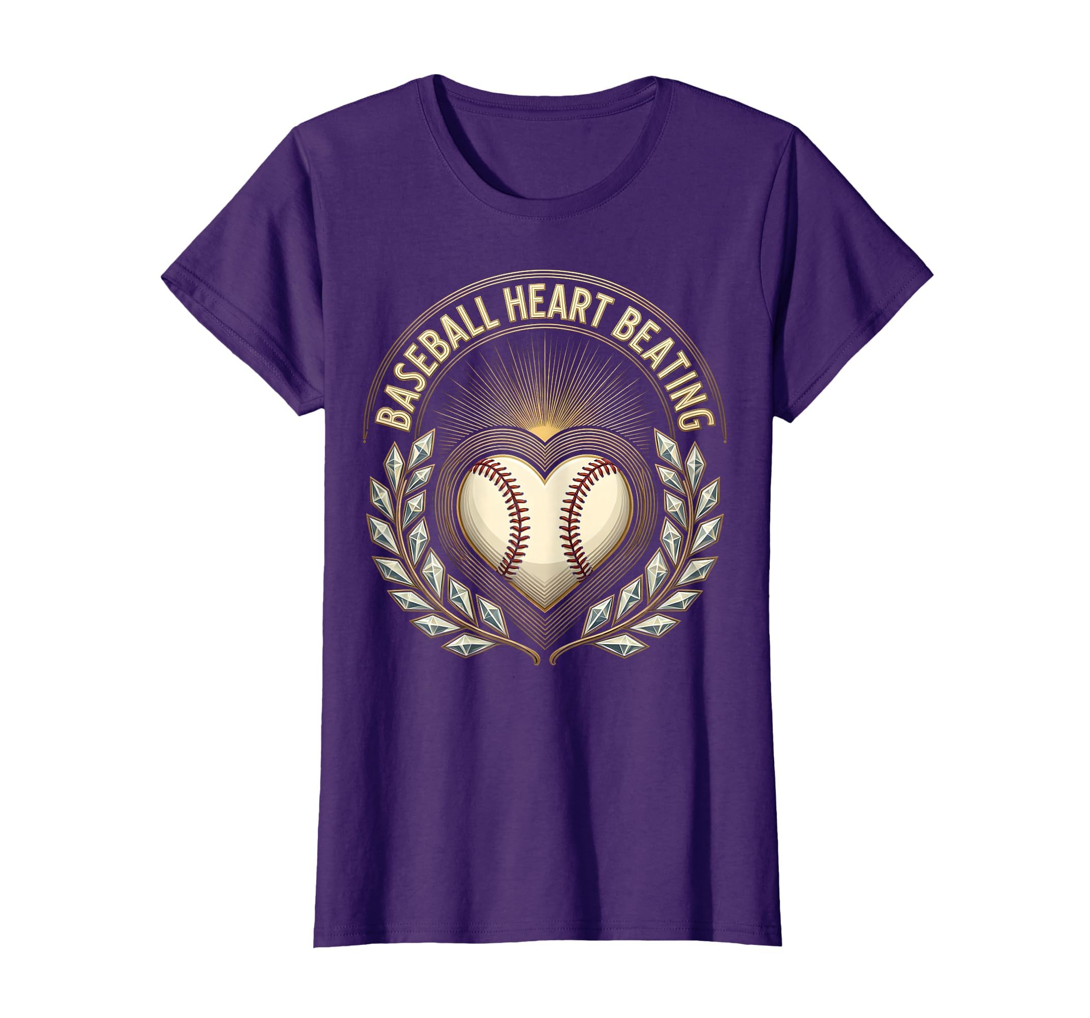 Baseball Heart Beating Baseball Mom T-Shirt - Novelty Apparel for Adults - T-Shirt, Sweatshirt, Hoodie